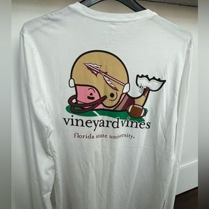 White FSU vineyard vines long sleeve tee medium